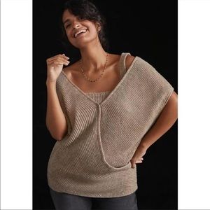 ANTHROPOLOGIE | soft short sleeve sweater with front twist